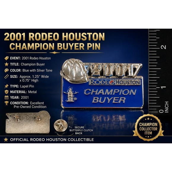 RodeoHouston Jewelry - Vintage 2007 RodeoHouston Champion Buyer Pin Houston Rodeo Coca-Cola Cowboy Hat